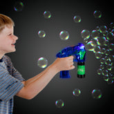 Neon Blue LED Bubble Gun