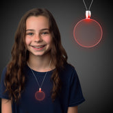 Red LED Round Pendant Necklaces
