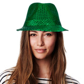 Green Sequin Fedora Hat