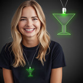 Green LED Martini Pendant Necklace