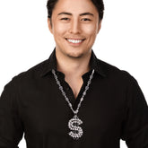 Silver Bead Dollar Sign Necklaces