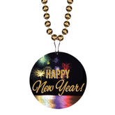 Happy New Year Medallion 33" Bead Necklaces