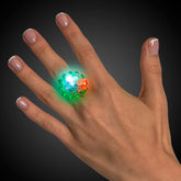 LED Green Jelly Bumpy Rings