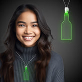 Green LED Bottle Pendant Necklace