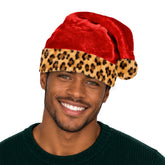 Leopard Print Santa Hat