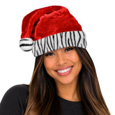 Zebra Print Santa Hat
