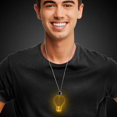 Amber LED Light Bulb Pendant Necklaces