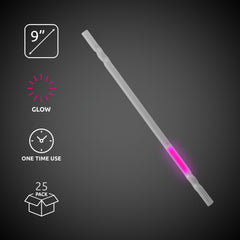 Pink 9" Glow Motion Straws