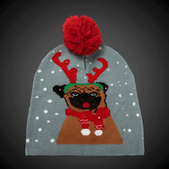 LED Christmas Knit Beanies Retail Hanging Display