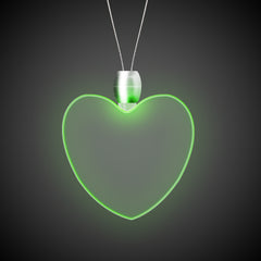 Green LED Heart Pendant Necklace