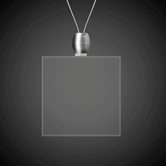 Green LED Square Pendant Necklace