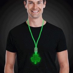LED Shamrock Pendant Necklace