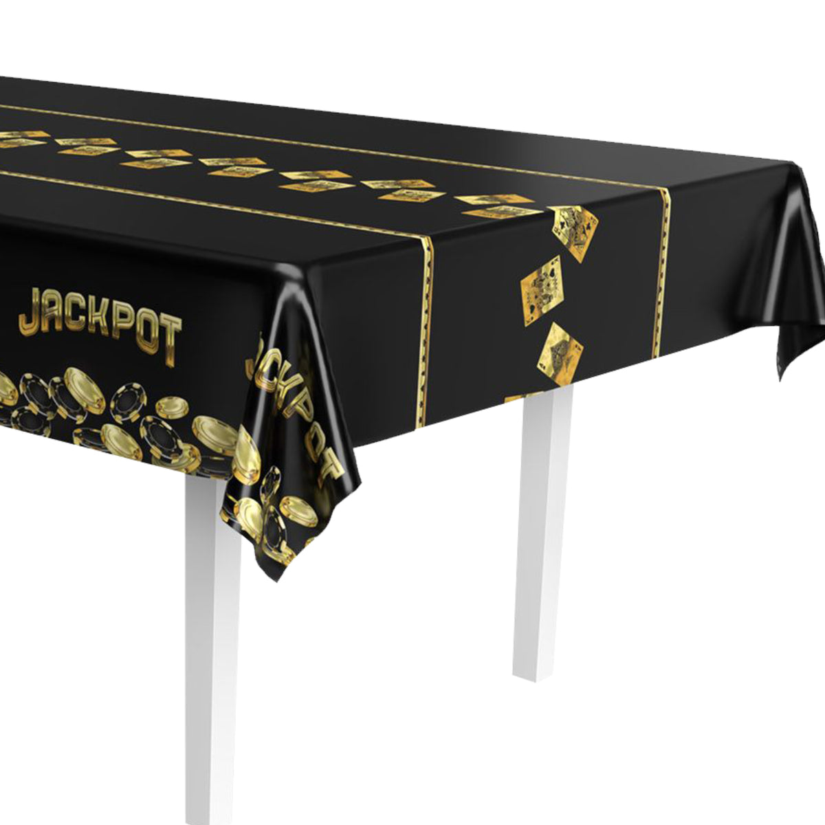 Casino Jackpot Metallic Table Cover