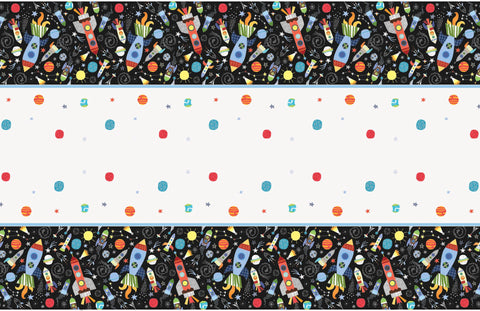 Outer Space Rectangular Plastic Table Cover, 54" x 84"