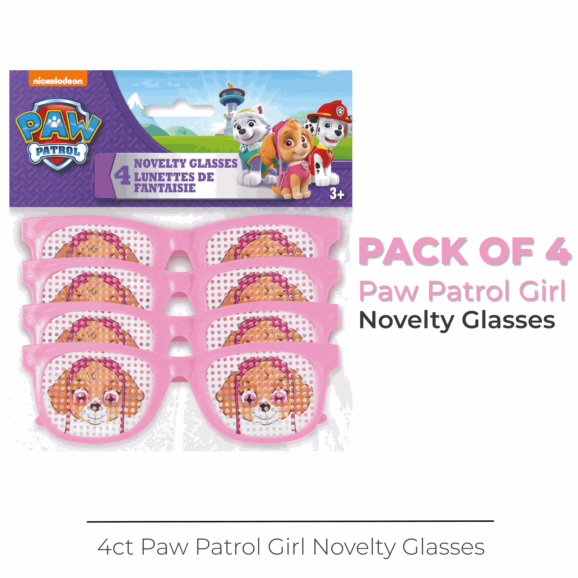 Paw Patrol Girl Pinhole Novelty Glasses, 4ct – Windy City Novelties