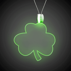 Green LED Shamrock Pendant Necklaces