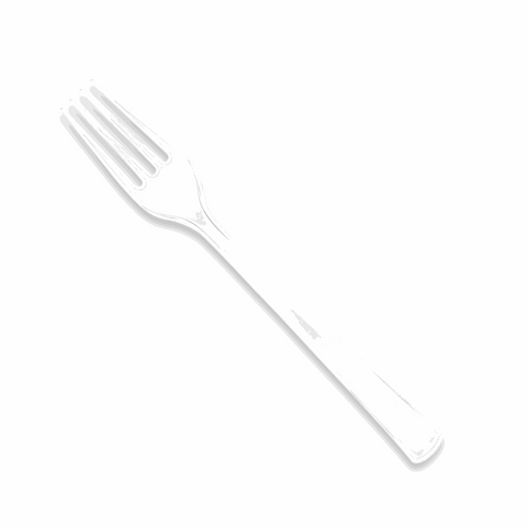 White Solid Plastic Forks, 18ct