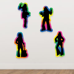 Tie Dye Hippie Silhouettes
