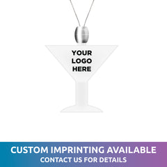 White LED Martini Pendant Necklace