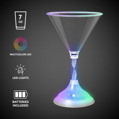 LED 7 oz. Martini Glass