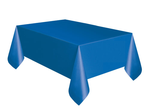 Royal Blue Solid Rectangular Plastic Table Cover, 54" x 108"