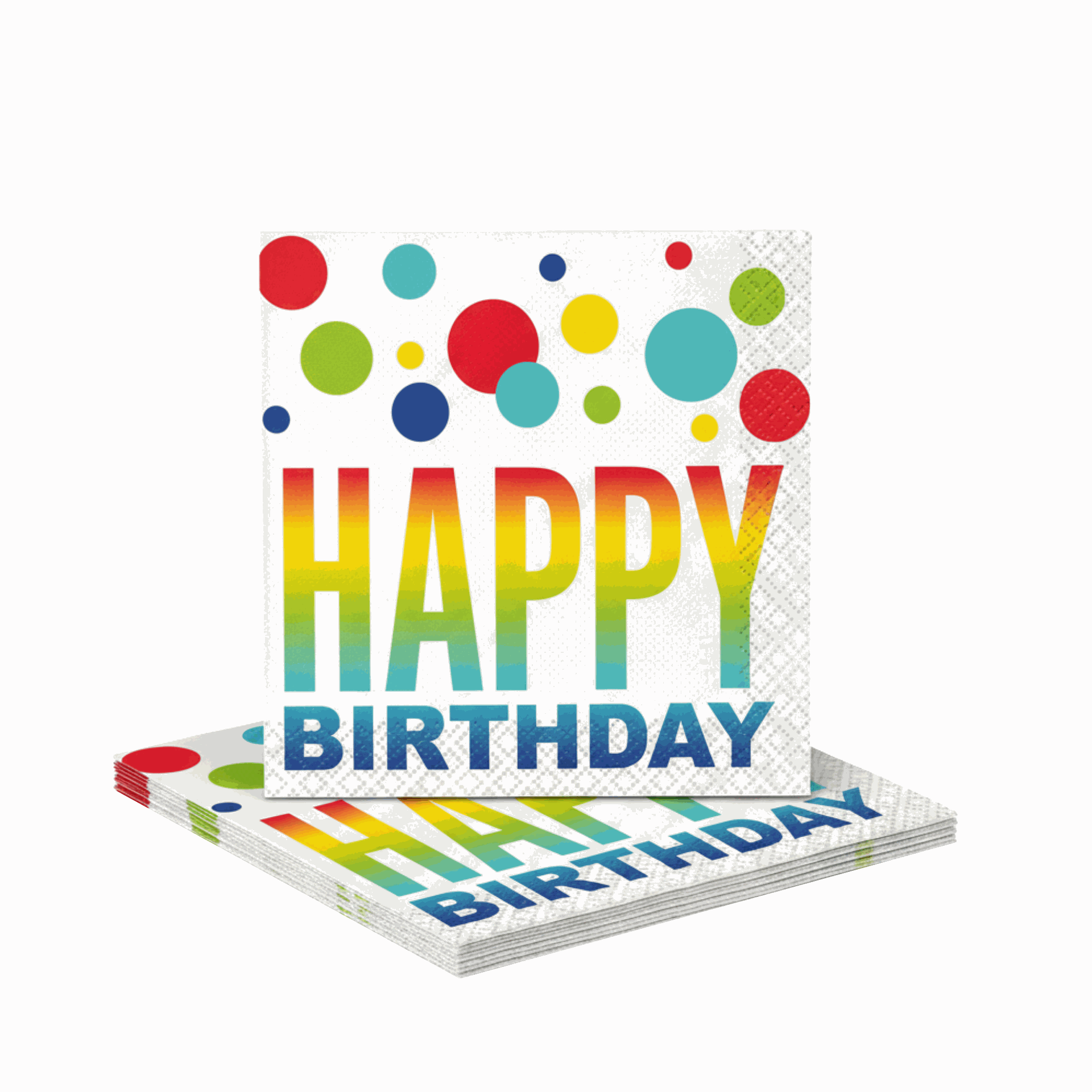 Rainbow Spots Birthday Beverage Napkins, 16ct – Windy City Novelties