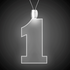 LED White #1 Pendant Necklace