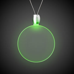Green LED Circle Pendant Necklace