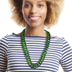 Green Metallic Chain Link Necklace