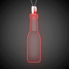 Red LED Round Bottle Pendant Necklaces