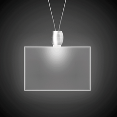 White LED Rectangle Pendant Necklaces