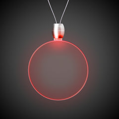 Red LED Round Pendant Necklaces