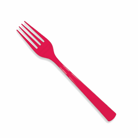 Ruby Red Solid Plastic Forks, 18ct