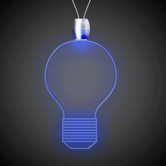 Blue LED Light Bulb Pendant Necklaces