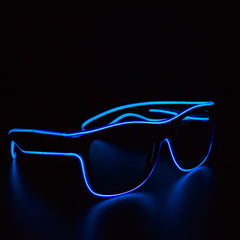 Blue LED EL Wire Eyeglasses