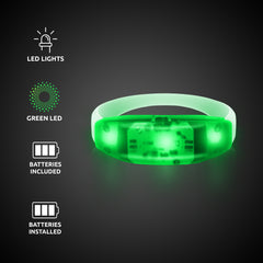 LED Sound-Activated Green Stretchy Bracelet