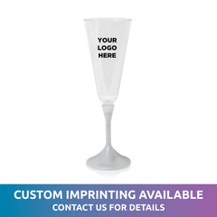 LED 7 oz. Champagne Glass White Stem