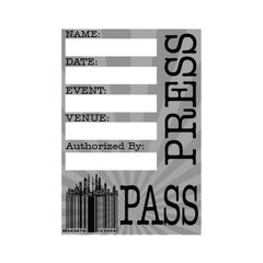 Press Pass with Black Lanyard