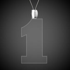 LED White #1 Pendant Necklace