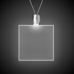 White LED Square Pendant Necklace