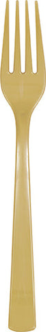 Gold Solid Plastic Forks, 18ct
