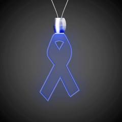 Blue LED Ribbon Pendant Necklaces