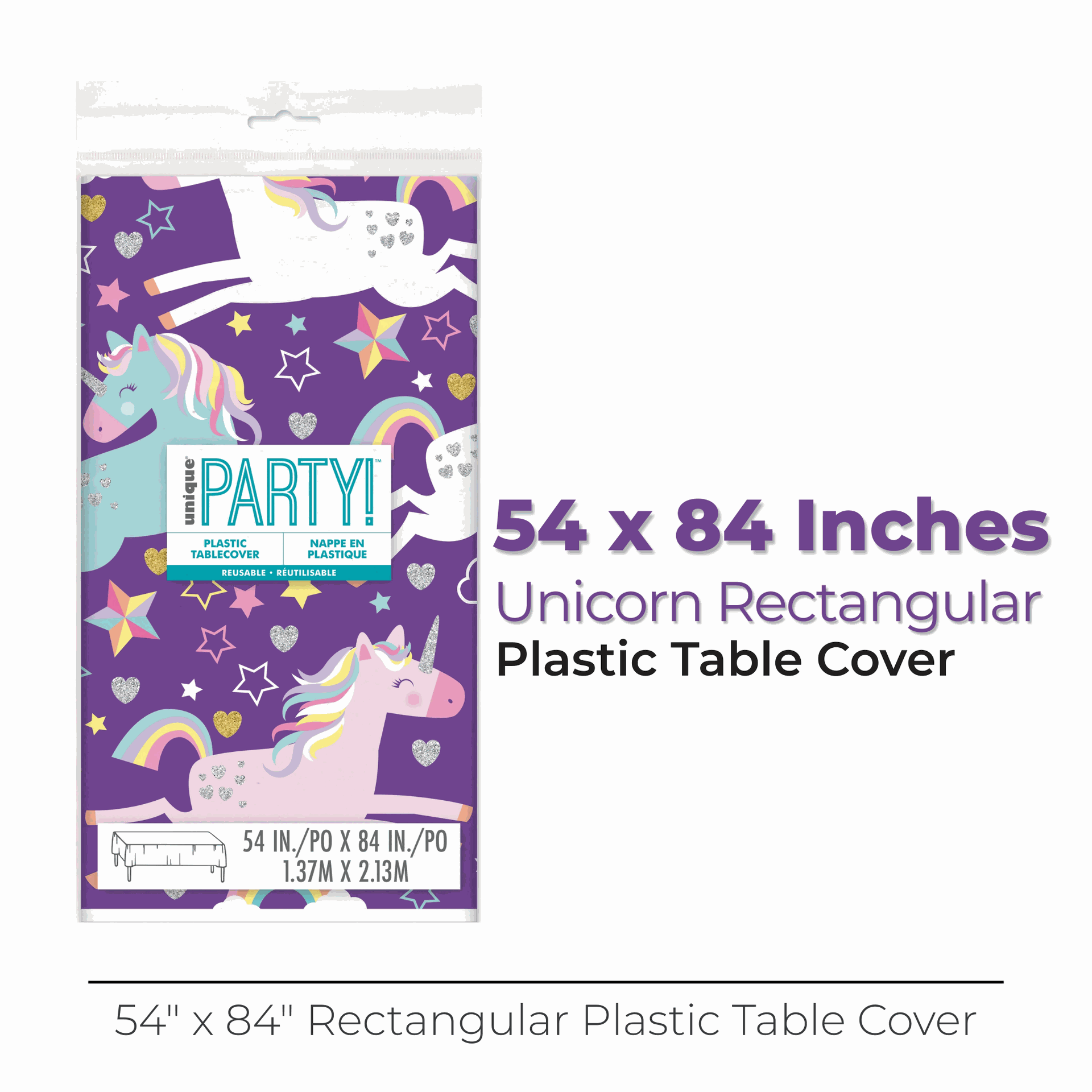 Rainbow Spots Birthday Rectangular Plastic Table Cover, 54