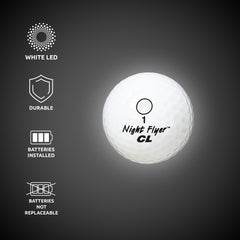Night Flyer LED White Constant-On Golf Ball