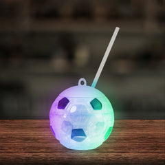 LED Soccer Ball Cup with Straw