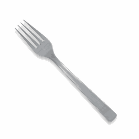 Silver Solid Plastic Forks, 18ct