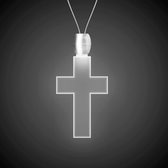 White LED Cross Pendant Necklace