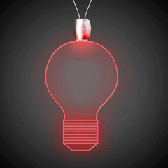 Red LED Light Bulb Pendant Necklaces