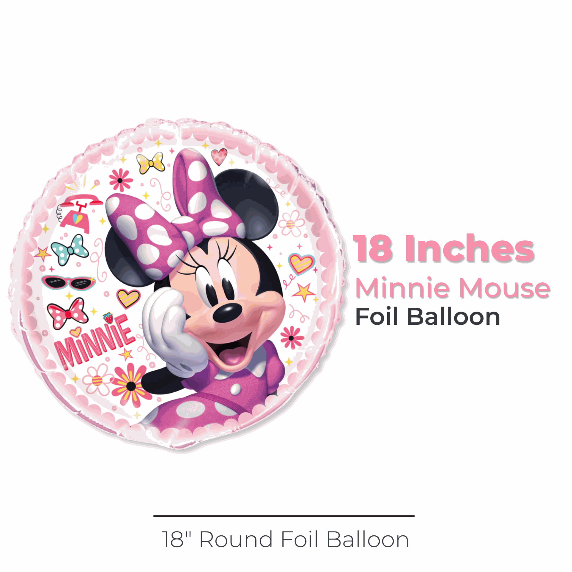 Disney Iconic Minnie Mouse Round Foil Balloon 18