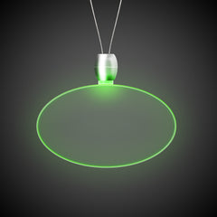 Green LED Oval Pendant Necklace